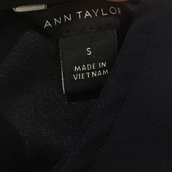 Ann Taylor Navy Embroidered Blouse - Picture 14 of 16